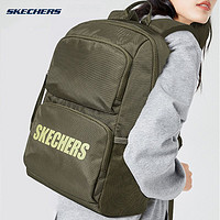 Skechers斯凯奇橄榄绿双肩包2022新款女时尚旅行背包大容量书包男