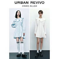 URBAN REVIVO UR女装复古文艺风气质荷叶边宽松连衣裙UWL732006