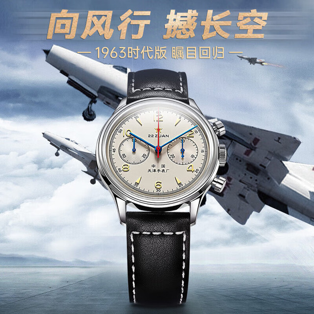 PLUS会员：海鸥 男士机械表 男表礼物 航空码表 D304复刻腕表礼盒1963时代版