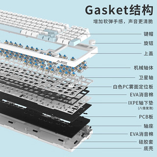 黑爵AK992 无线机械键盘 蓝牙三模RGB热插拔 98配列Gasket 游戏电竞办公 海岸线 茶轴（无光） 三模热插拔 Gasket结构