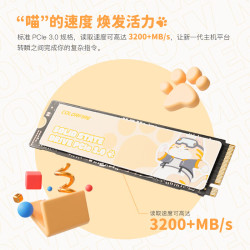 COLORFIRE 镭风 1TB SSD固态硬盘 M.2接口(NVMe协议) MEOW600系列-TLC颗粒 PCIe 3.0 x4 读速可达3200Mb/s