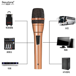 depusheng 有线动圈话筒 专业家庭KTV唱歌录音家用卡拉OK会议台式电脑演唱演讲麦克风 C7 C7专业有线话筒
