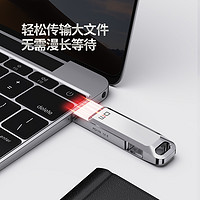 DM 大迈 128GB USB3.1 U盘 金属PD179追风 银色 可旋转电脑u盘车载优盘金属外壳高速读写