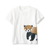 MUJI 無印良品 无印良品 MUJI 大童 印度棉天竺编织 印花T恤 CBG01A1S 小熊猫
