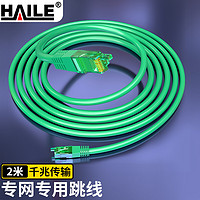 HAILE 海乐 内外网转接非屏蔽六类专网跳线2米绿色HT-913D-2M