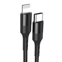 摩力小象 PD20W 适用于苹果手机数据线 C to Lightning快充充电线 Type-C to Lightning黑色 1m