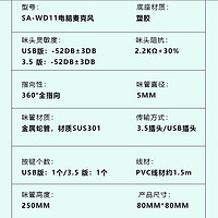 SOAIY 索爱 USB电脑麦克风桌面电容麦桌面麦克风电脑台式笔记本视频会议话筒游戏语音直播WS20D