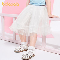 巴拉巴拉童装女童短裙半身裙儿童裙子夏装宝宝小童中式白色网纱裙