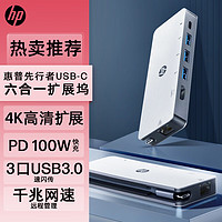 HP 惠普 战66 Type-C拓展坞差旅便携分线器4K投屏 USB-C转接头 HUB集线器 HDMI+RJ45网口 通用雷电3/4