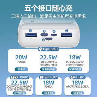 百亿补贴：NOHON 诺希 NY-YZP01 移动电源 白色 10000mAh Type-C/Lightning/Micro-B 15W