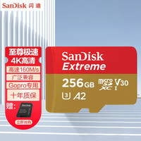 闪迪（SanDisk）至尊高速TF卡micro sd行车监控高清内存卡平板运动相机Switch储存卡 256G 160M/s