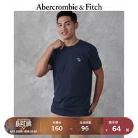 Abercrombie & Fitch男装 美式运动纯色潮流百搭经典刺绣logo圆领短袖T恤 326078-1