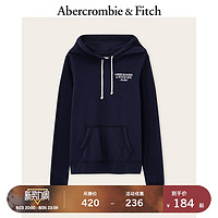 Abercrombie & Fitch AF女装 美式复古休闲日常运动百搭刺绣Logo帽衫抓绒卫衣322448-1