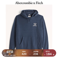 Abercrombie & Fitch AF男女同款 美式复古刺绣Logo休闲宽松套头帽衫抓绒卫衣 321993-1