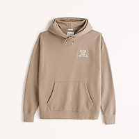 Abercrombie & Fitch AF男女同款 美式复古刺绣Logo休闲宽松套头帽衫抓绒卫衣 321993-1