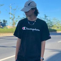 Champion短袖美版正品印花logo男女潮牌运动宽松情侣T恤夏季