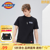 Dickies 帝客 春夏短袖男 宽松舒适t恤 圆领印花休闲短袖 DK010361 黑色 XL