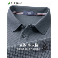 杉杉短袖男夏季新款商务休闲翻领polo透气舒适打底上衣中年纯色T恤男 深灰 L(175/92A)