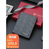 goldlion 金利来 男士钱包竖款时尚印花PVC钱夹大容量皮夹商务票夹礼盒 灰色 FC722136-3M64 生日礼物送礼送爸爸老公男友