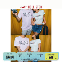 Hollister夏季新品美式男女同款情侣T恤 327104-1
