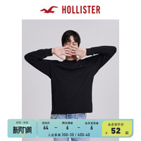 HOLLISTER 美式潮流百搭日常刺绣圆领长袖修身T恤 男 311534-1-1