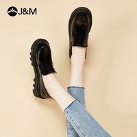 J&M快乐玛丽乐福鞋女厚底舒适软底镜面牛皮百搭通勤风休闲JK单鞋