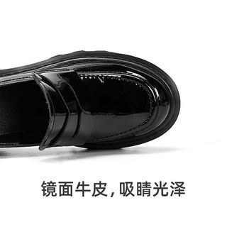 J&M快乐玛丽乐福鞋女厚底舒适软底镜面牛皮百搭通勤风休闲JK单鞋
