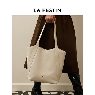 拉菲斯汀（La Festin）A字门慕斯托特包2023年新款大容量单肩包女士通勤手提包 621889 奶昔白