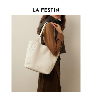 拉菲斯汀（La Festin）A字门慕斯托特包2023年新款大容量单肩包女士通勤手提包 621889 奶昔白