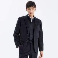 MECITY男装冬季时尚西服外套男士商务休闲西装男