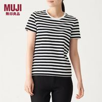 無印良品 無印良品 MUJI纯棉印度棉天竺编织女士圆领短袖T恤休闲百搭打底