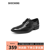 斯凯奇（Skechers）秋季男士时尚正装皮鞋商务休闲鞋通勤66436  黑色224 41