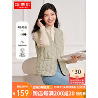 TANBOER 坦博尔 2023年秋冬新款轻薄羽绒马甲开衫内恤背心 奶茶棕(女) 160