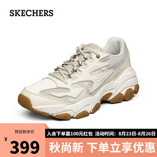 PLUS会员：SKECHERS 斯凯奇 男跑步鞋舒适运动鞋厚底老爹鞋237121 OFWT乳白色 41.5