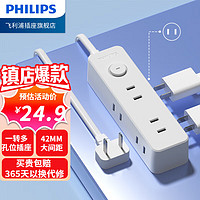 PHILIPS 飞利浦 新国标总控插座一转六1.8米