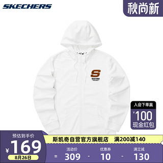 SKECHERS 斯凯奇 中性运动卫衣 L321U142/0019 亮白色 S