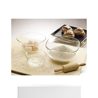 iwaki 怡万家 餐具耐热玻璃碗透明700ml2200ml3300ml3件套