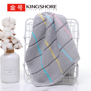 KINGSHORE 金号 毛巾纯棉成人洗脸巾 简约方格A类毛巾 加厚男士女士擦脸巾 2条装