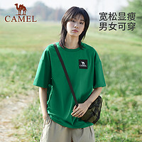 CAMEL 骆驼 户外短袖t恤女速干上衣男夏季纯色宽松情侣运动半袖快干棉T恤