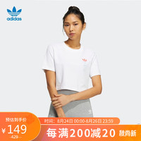 adidas 阿迪达斯 三叶草 女子 Y2K CROP TEE 运动 短袖上衣 HP0091 L码
