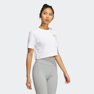 adidas 阿迪达斯 三叶草 女子 Y2K CROP TEE 运动 短袖上衣 HP0091 L码
