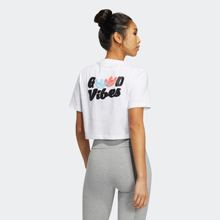 adidas 阿迪达斯 三叶草 女子 Y2K CROP TEE 运动 短袖上衣 HP0091 L码