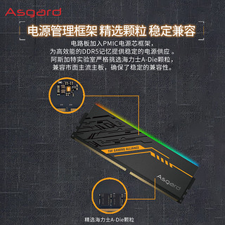 Asgard 阿斯加特 32GB(16Gx2)套装 DDR5 6800 台式机内存条 TUF RGB灯条 海力士A-die CL34
