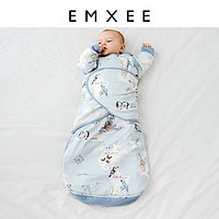 EMXEE 嫚熙 婴儿防惊跳睡袋儿童春秋新生儿防踢被宝宝襁褓睡袋秋冬款