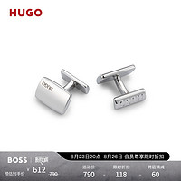 HUGO BOSS 男士款商务型格刻印LOGO工艺设计合金袖扣