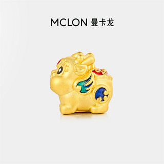 MCLON 曼卡龙 可爱萌宝貔貅黄金挂坠足金珐琅转运珠diy手链手串5D金定价