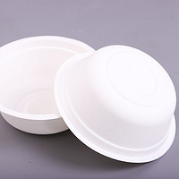 祎艾 一次性可降解纸浆碗 外卖餐具纸浆盒纸碗 350ML