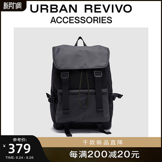 URBAN REVIVO 2023夏季新款男士拼接大容量双肩包UAMB32037