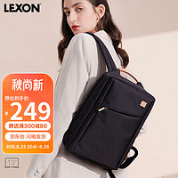 PLUS会员：LEXON 乐上 时尚轻便双肩背包13.3英寸书包商务笔记本电脑包女士旅行包梦幻黑