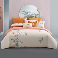 mendale梦洁家纺纯棉斜纹印花套件被套床单床上用品全棉套件四件套